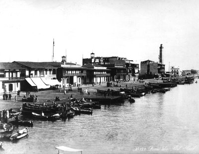 The Quay at Port Said, c.1878 by French Photographer
